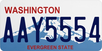 WA license plate AAY5554