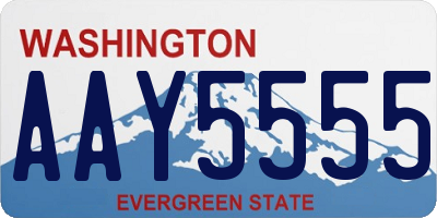 WA license plate AAY5555