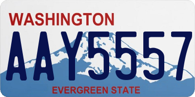 WA license plate AAY5557