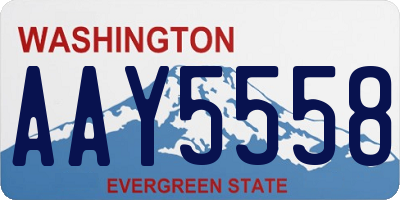 WA license plate AAY5558