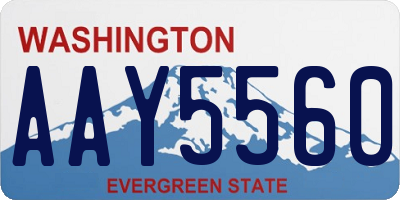 WA license plate AAY5560