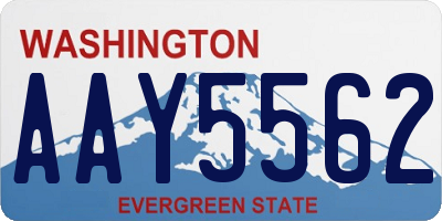WA license plate AAY5562
