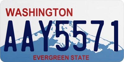 WA license plate AAY5571