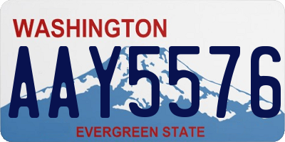 WA license plate AAY5576