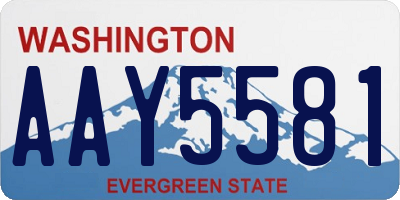 WA license plate AAY5581