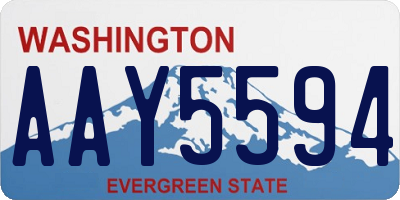 WA license plate AAY5594
