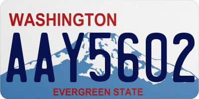 WA license plate AAY5602