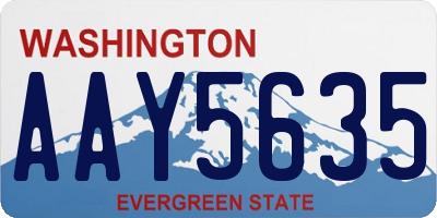 WA license plate AAY5635