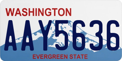 WA license plate AAY5636
