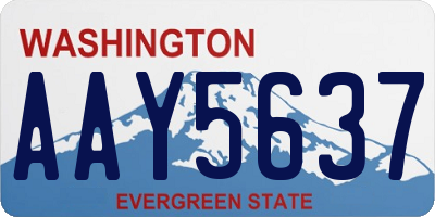 WA license plate AAY5637