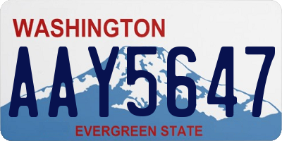 WA license plate AAY5647