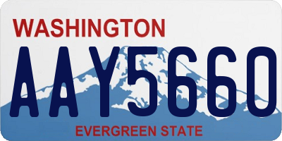 WA license plate AAY5660