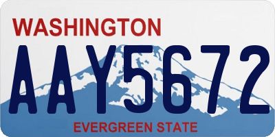 WA license plate AAY5672