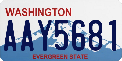 WA license plate AAY5681