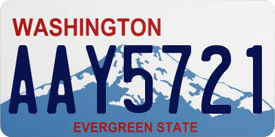 WA license plate AAY5721