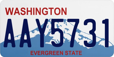 WA license plate AAY5731