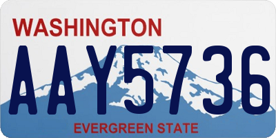 WA license plate AAY5736