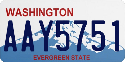 WA license plate AAY5751