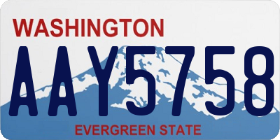 WA license plate AAY5758