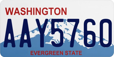 WA license plate AAY5760