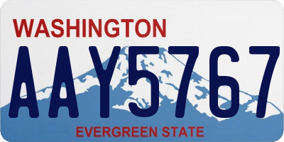 WA license plate AAY5767
