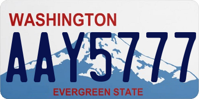 WA license plate AAY5777