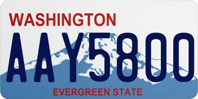 WA license plate AAY5800
