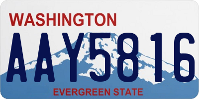 WA license plate AAY5816