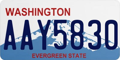 WA license plate AAY5830