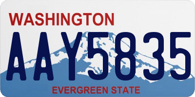 WA license plate AAY5835