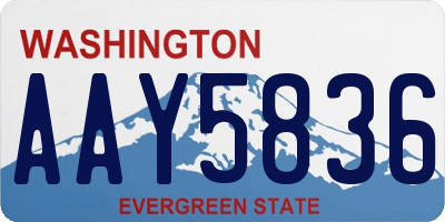 WA license plate AAY5836