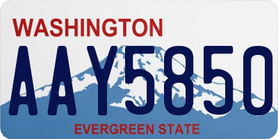 WA license plate AAY5850