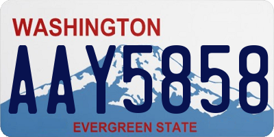 WA license plate AAY5858