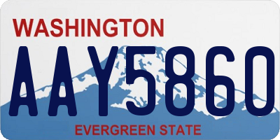WA license plate AAY5860