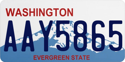 WA license plate AAY5865