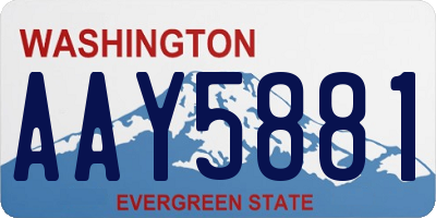 WA license plate AAY5881