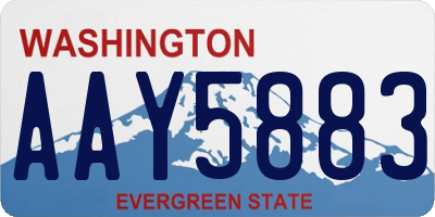 WA license plate AAY5883