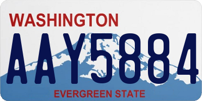 WA license plate AAY5884