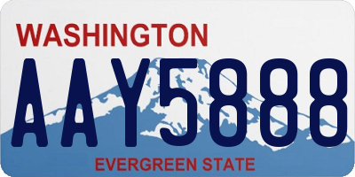 WA license plate AAY5888