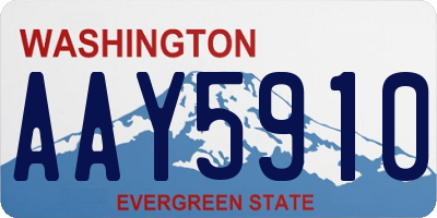 WA license plate AAY5910