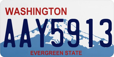WA license plate AAY5913