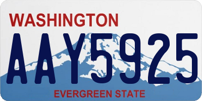 WA license plate AAY5925