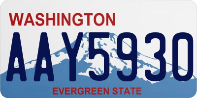 WA license plate AAY5930