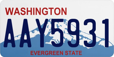 WA license plate AAY5931