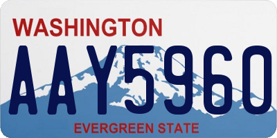 WA license plate AAY5960