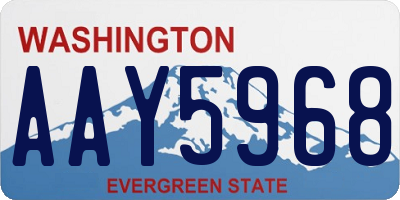 WA license plate AAY5968