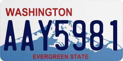WA license plate AAY5981