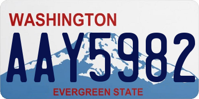 WA license plate AAY5982