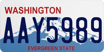 WA license plate AAY5989