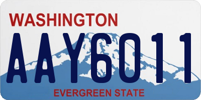 WA license plate AAY6011